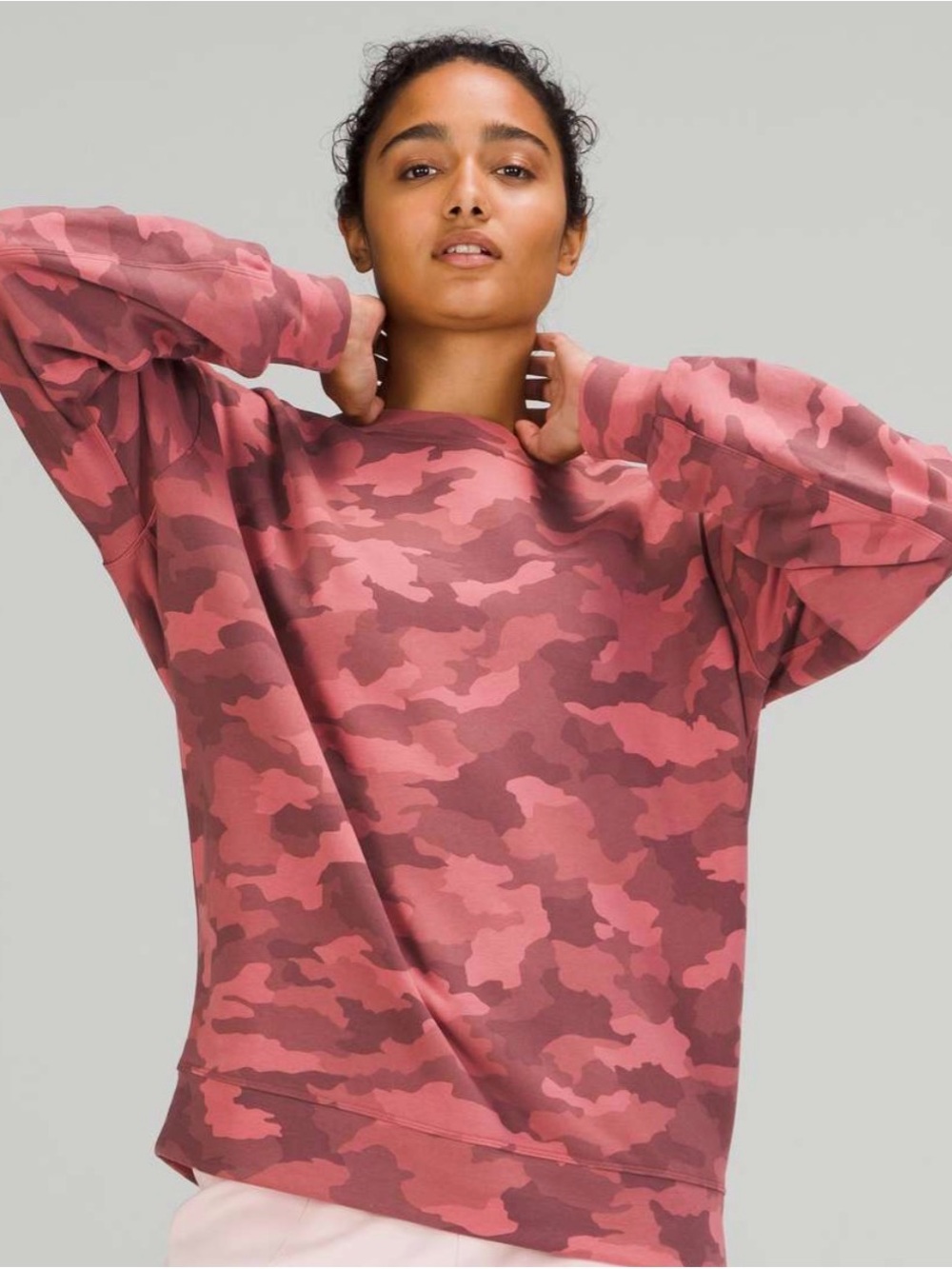 lululemon athletica Pink Camo Crew Sweatshirt